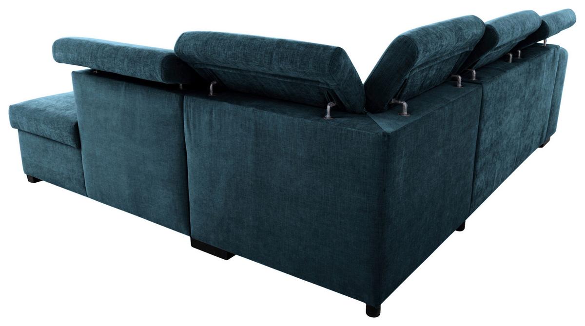 Ecksofa Sirius L blau, 267x218cm - Blau/Eichefarben, KONVENTIONELL, Holz/Holzwerkstoff (267/218cm)