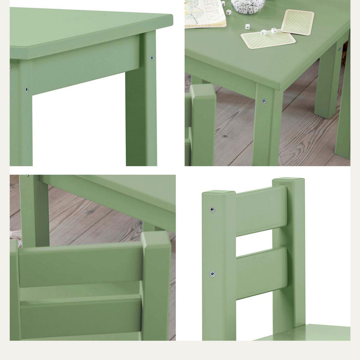 Kindersitzgruppe Bunde Mads Pastellgrün - Pastellgrün, MODERN, Holz - MID.YOU