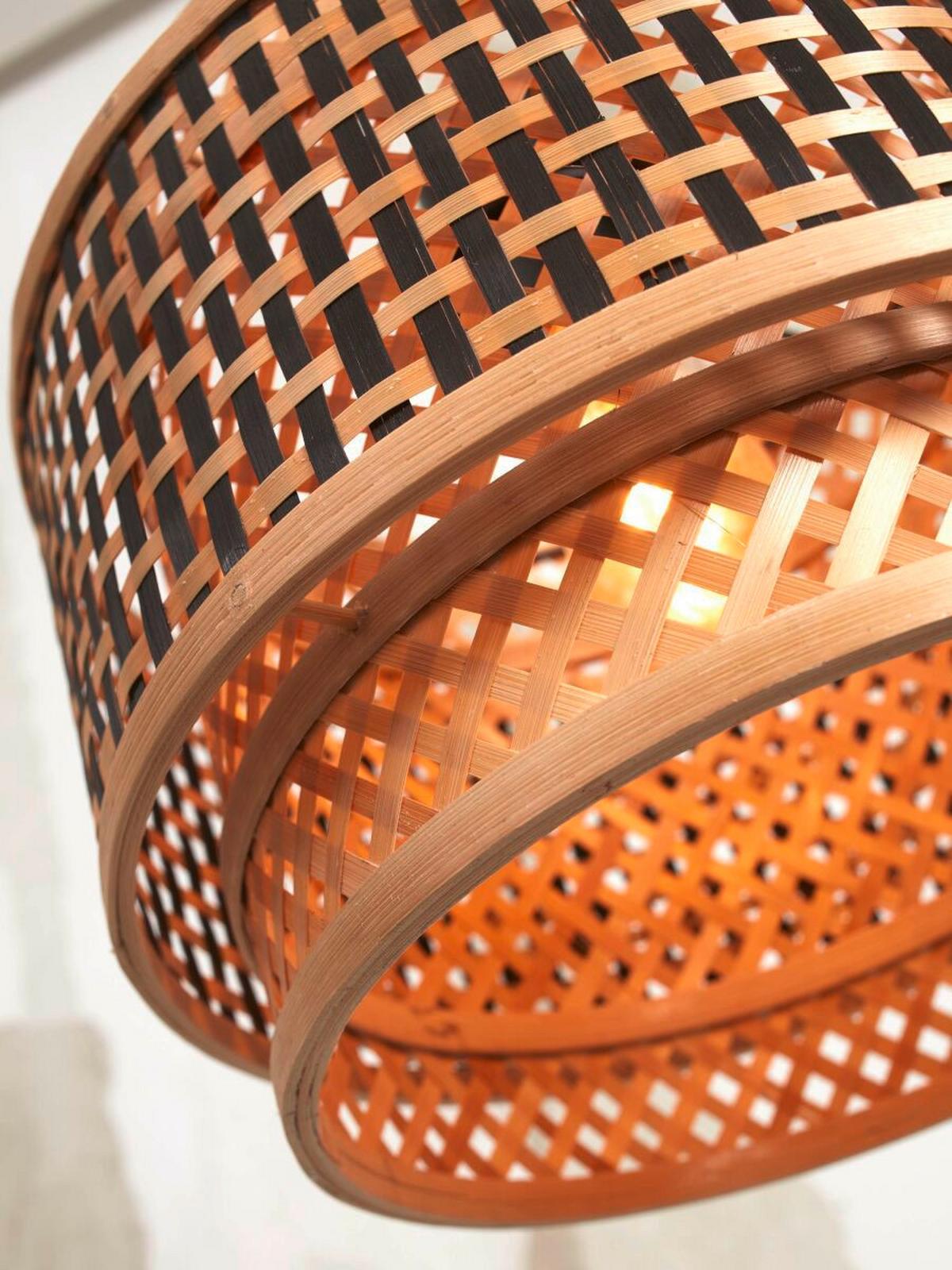 Deckenleuchte Bhutan/C/2520/Bn - Schwarz/Naturfarben, Trend, Holz (25/20cm) - Good & Mojo