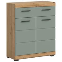 Midischrank Scout Eiche Dekor/Salbeigrün B: 74cm - Salbeigrün/Eichefarben, MODERN, Holzwerkstoff (74/88/31cm) - MID.YOU
