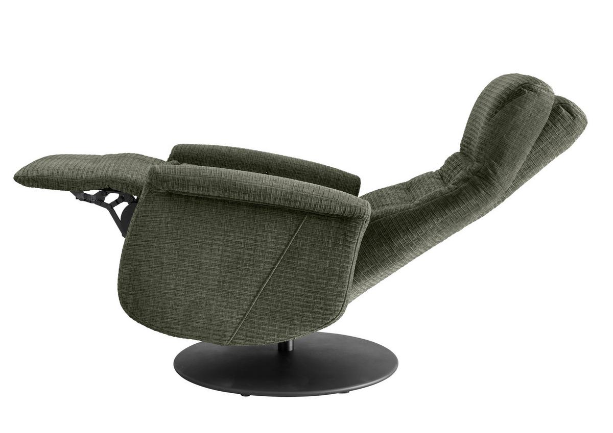Relaxsessel Latina Olivgrün 360 Grad Drehbar, B: 72 Cm - Schwarz/Olivgrün, MODERN, Textil (72/118/85-165cm) - Livetastic