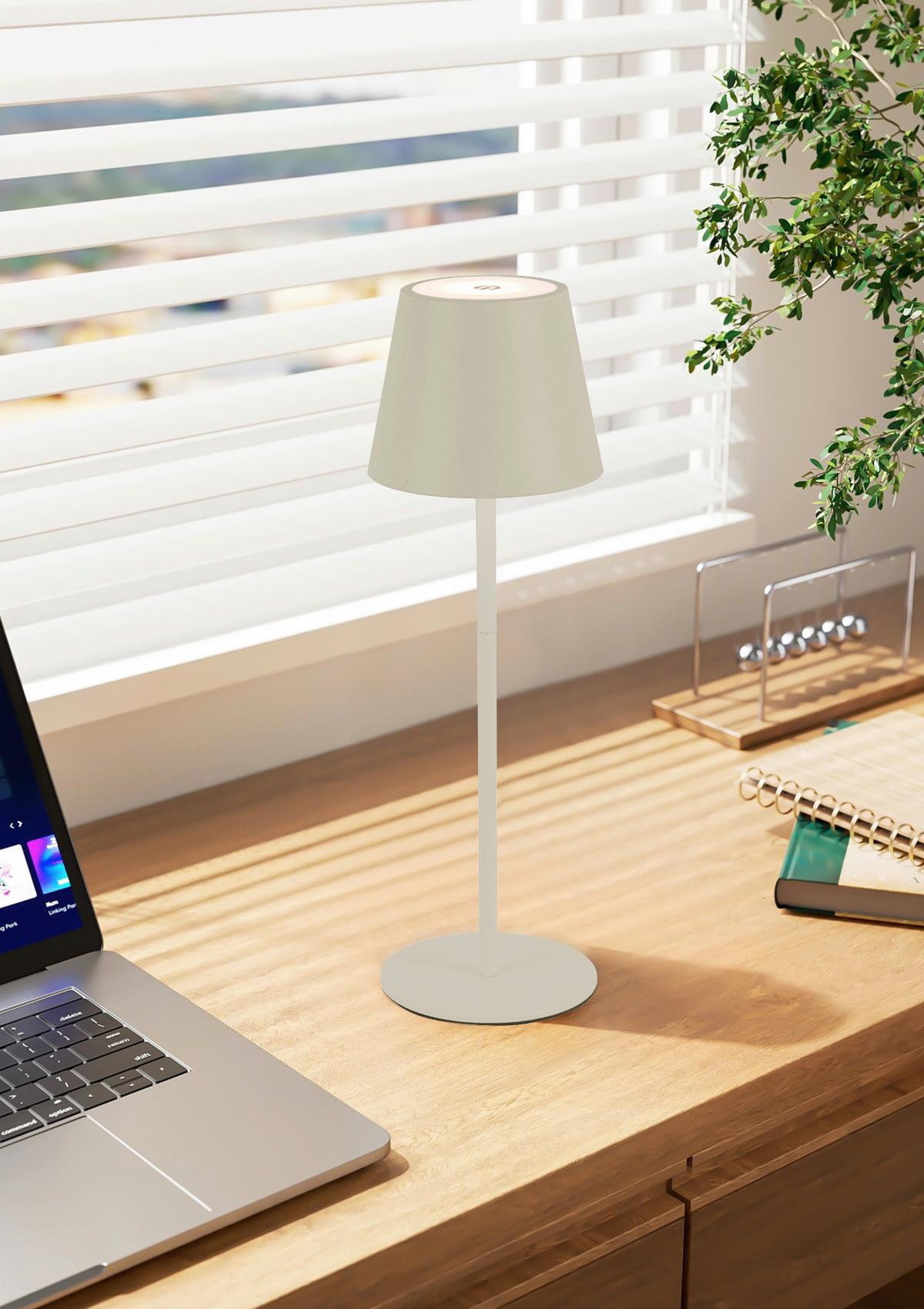 STOLNÍ LAMPA NA BATERIE NOEMI - pískové barvy, Konvenční, kov/plast (10,5/17-36cm) - Mömax