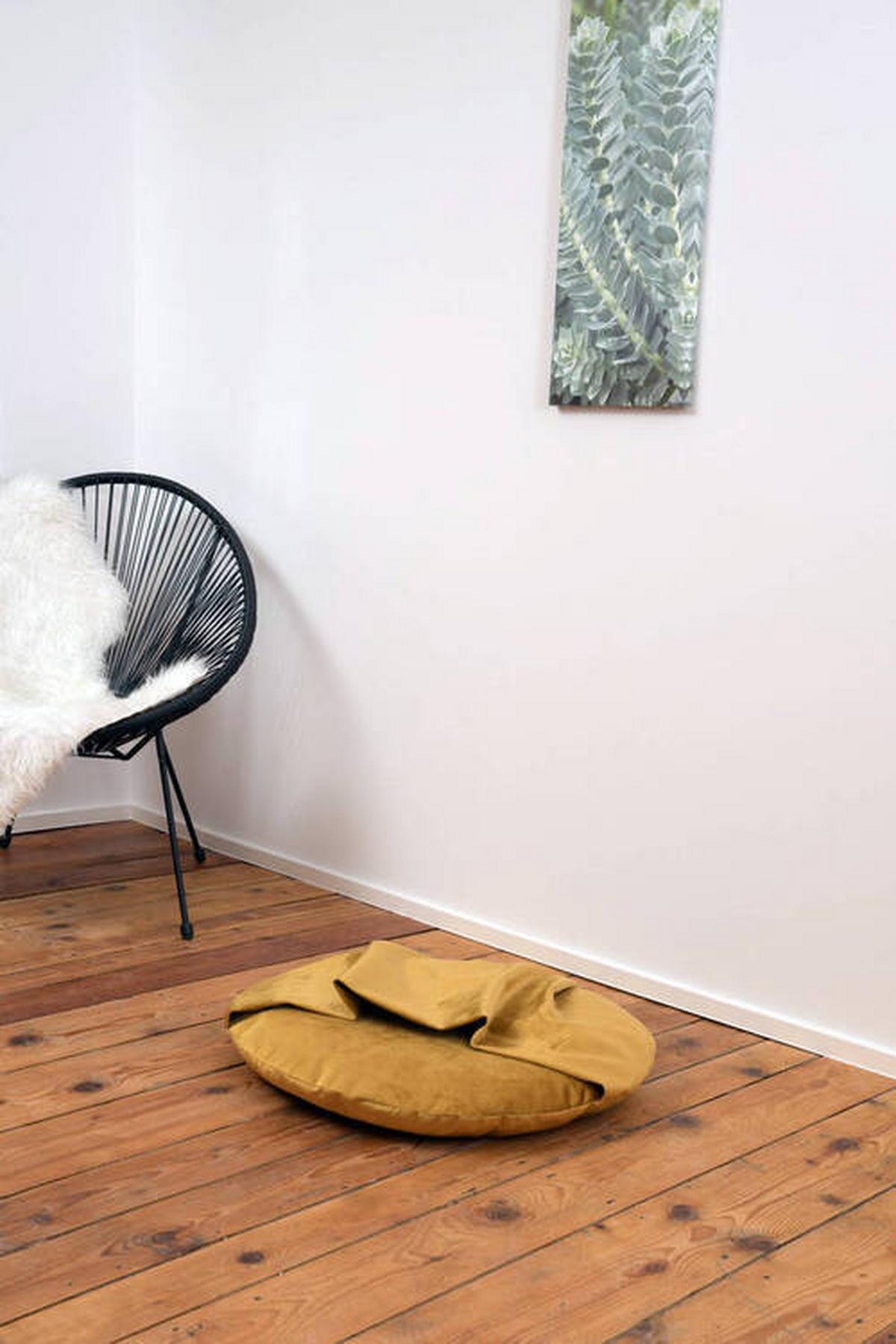 Haustierkissen Charly Gelb L: 80 Cm - Gelb, KONVENTIONELL, Textil (80/80/22cm)