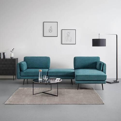 Sedací souprava DUNJA zelená - šedá/zelená, Moderní, kov/dřevo (295/89/161cm) - P & B