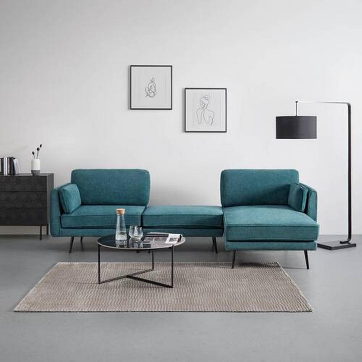 Sedací souprava DUNJA zelená - šedá/zelená, Moderní, kov/dřevo (295/89/161cm) - P & B