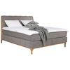 Boxspringbett Moon Mit Topper 160x200 Cm - Taupe/Eichefarben, MODERN, Holz/Holzwerkstoff (160/200cm) - MID.YOU