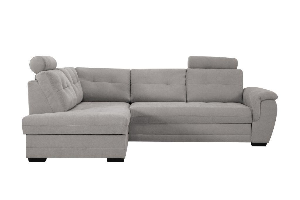 Rohová sedačka FALCO, levá, šedohnědá žinylka,2x op.hlavy - černá/šedohnědá, Konvenční, dřevo/kompozitní dřevo (183/251cm) - Ondega