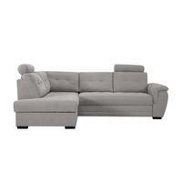 Rohová sedačka FALCO, levá, šedohnědá žinylka,2x op.hlavy - černá/šedohnědá, Konvenční, dřevo/kompozitní dřevo (183/251cm) - Ondega