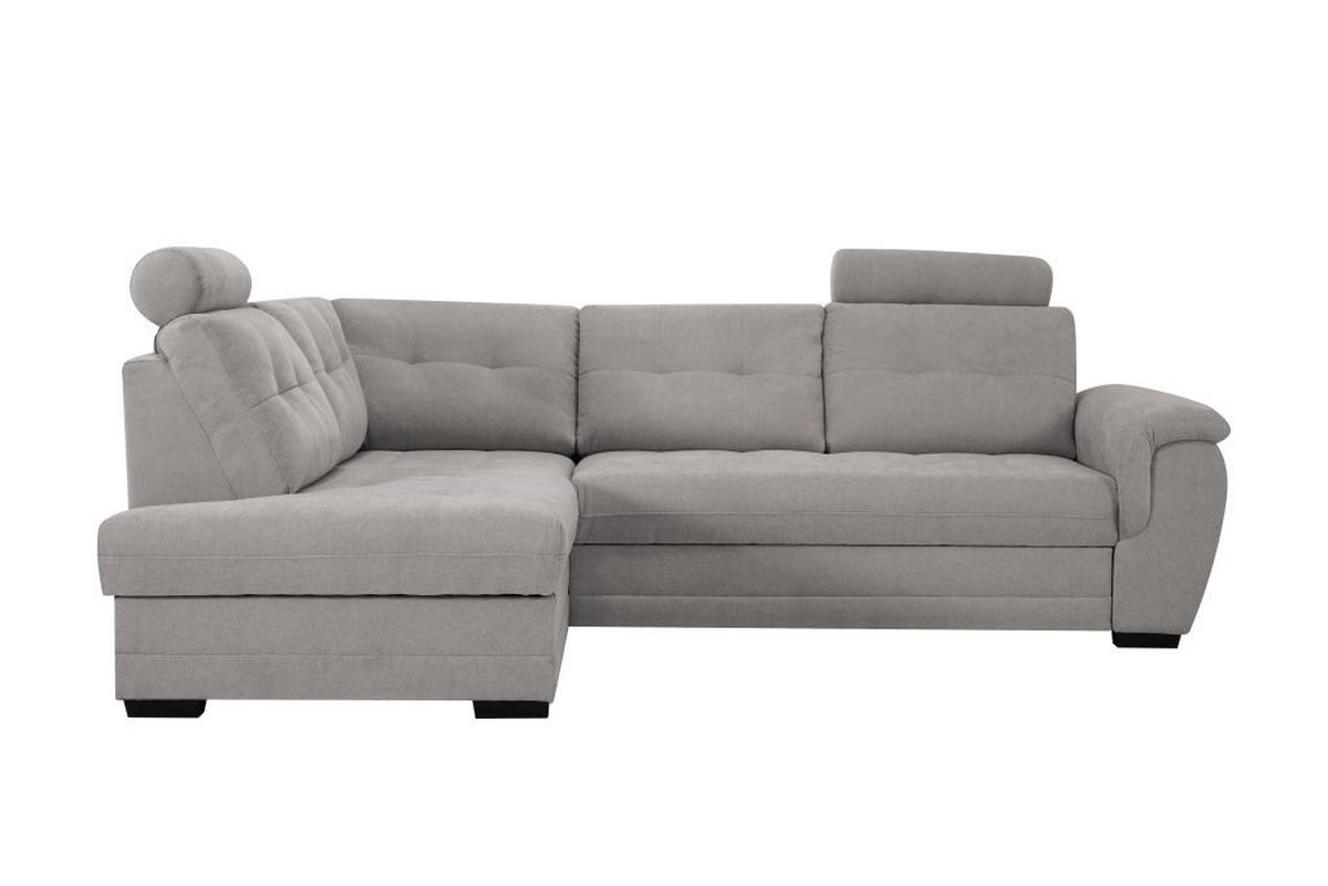 Rohová sedačka FALCO, levá, šedohnědá žinylka,2x op.hlavy - černá/šedohnědá, Konvenční, dřevo/kompozitní dřevo (183/251cm) - Ondega