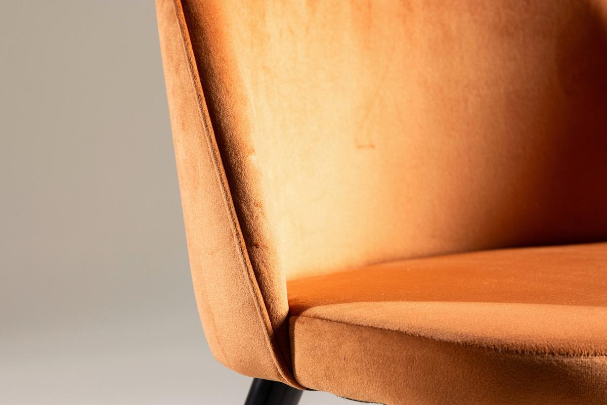 Stuhl-set Velvet - Schwarz/Orange, Design, Textil/Metall (57/76.5/50cm) - Livetastic