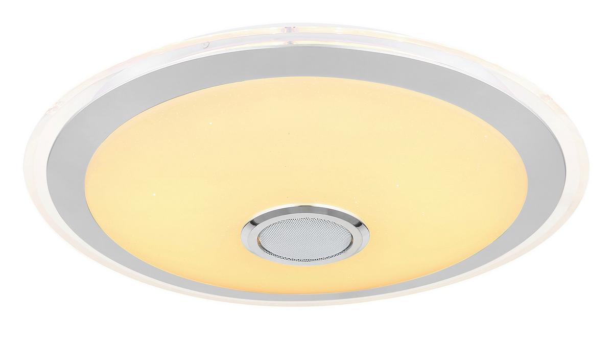 LED-Deckenleuchte 41371-24 - Chromfarben/Klar, KONVENTIONELL, Kunststoff/Metall (43/10,5cm) - Globo