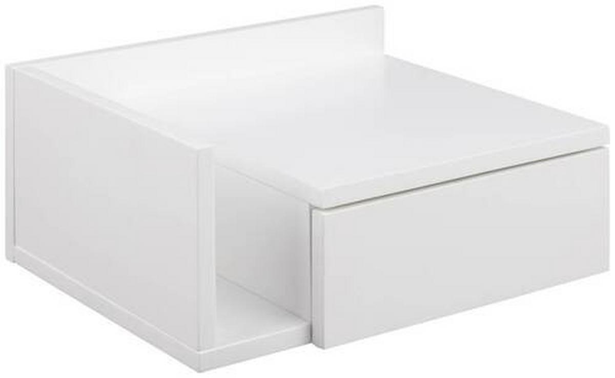 Noční stolek ASHLAN bílá - bílá, Moderní, kompozitní dřevo (40/16,5/32cm) - MID.YOU
