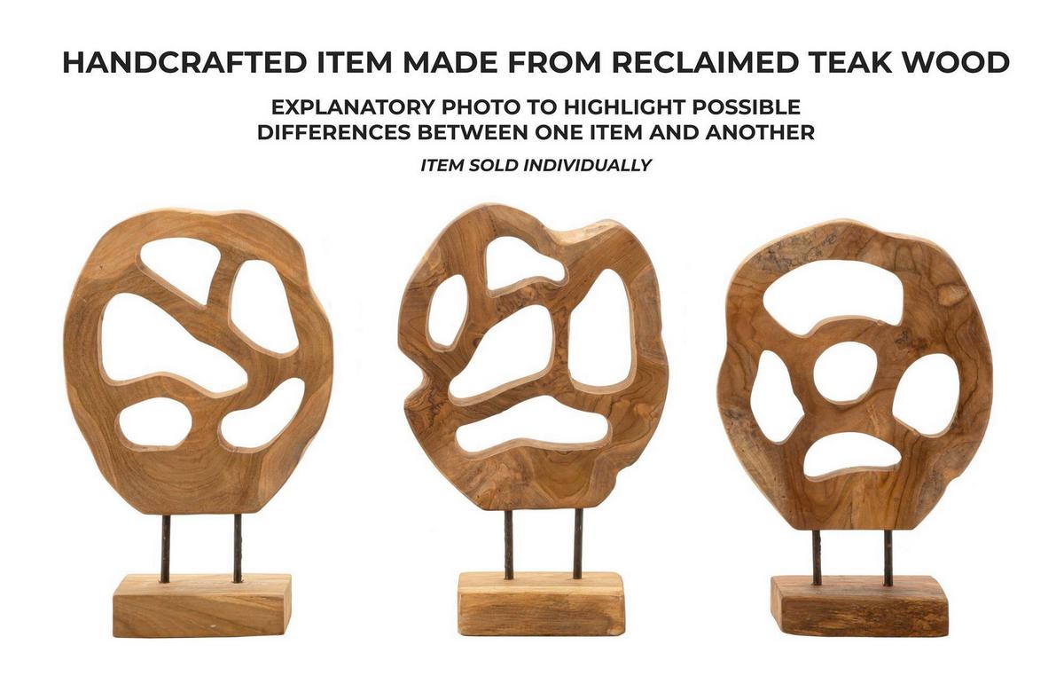 Skulptur Lubang Teak Braun, B: 25 cm - Braun, Basics, Holz (25/38/10cm)