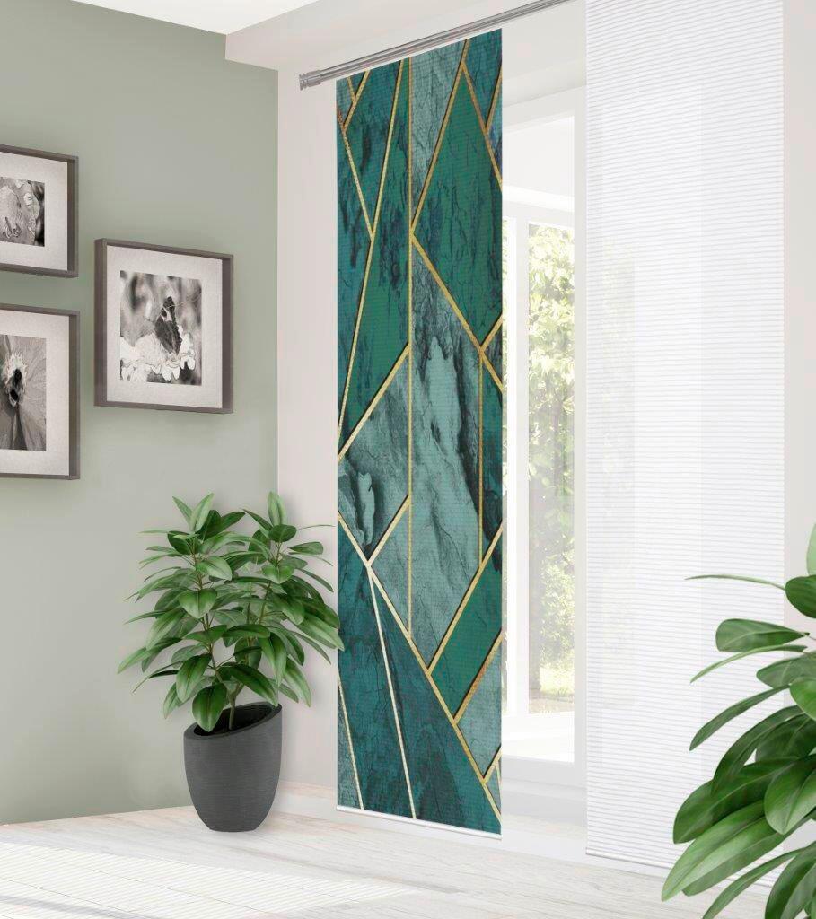 Flächenvorhang Signum - Grün, Natur, Textil (60/245cm)