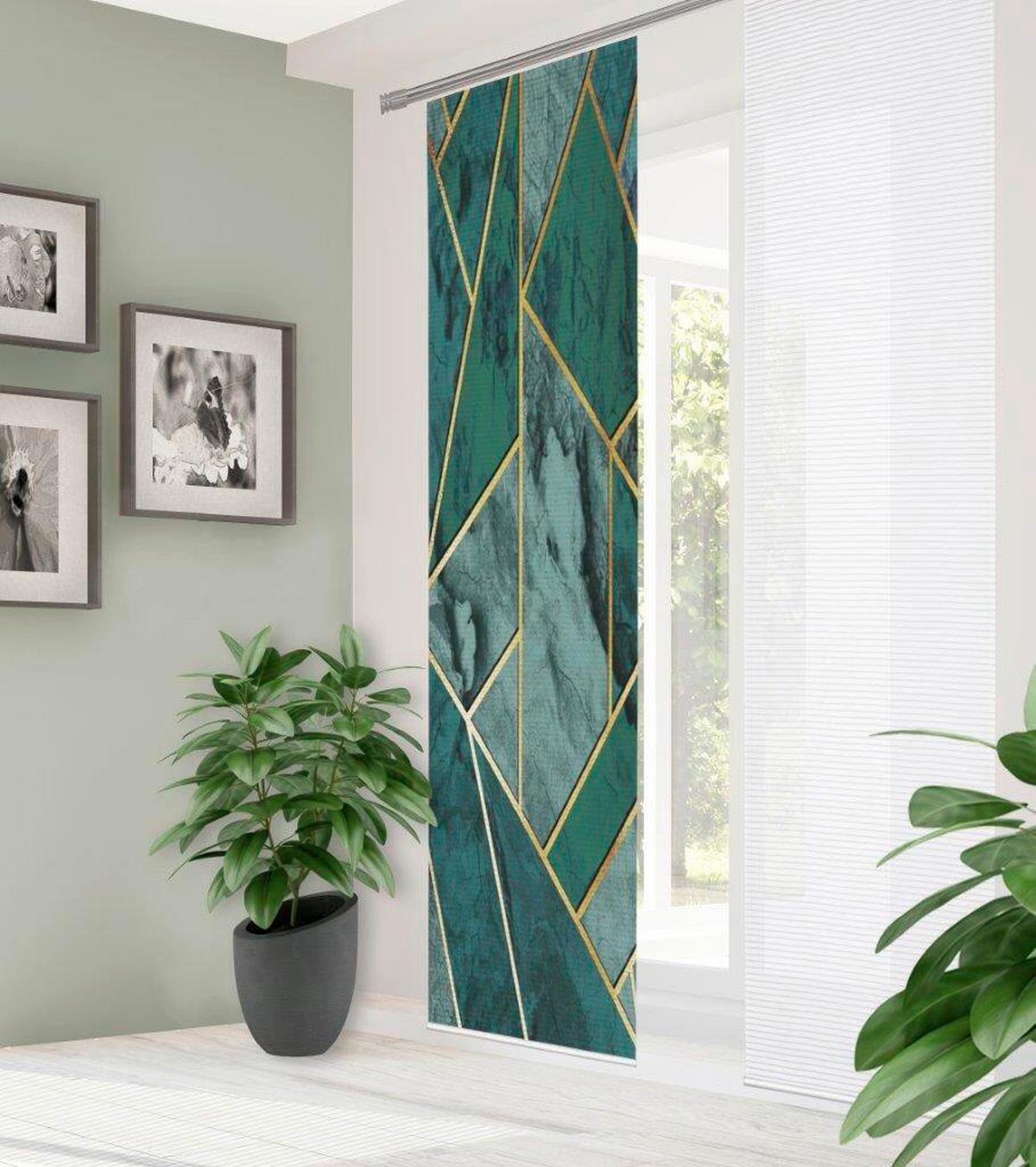 Flächenvorhang Signum - Grün, Natur, Textil (60/245cm)