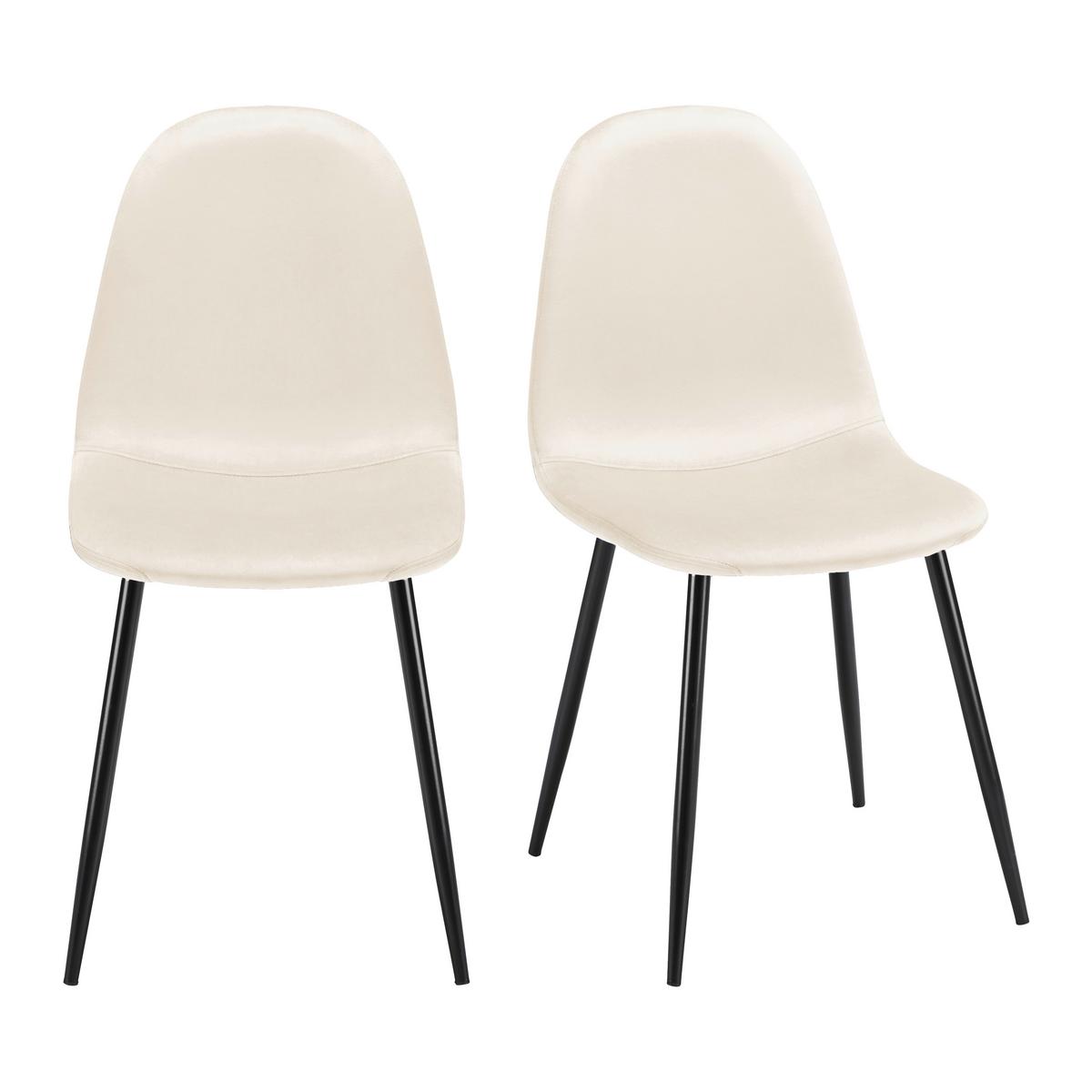Zamatová stolička Lio béžová - čierna/béžová, Modern, kov/drevo (43/86/55cm) - Bessagi Home