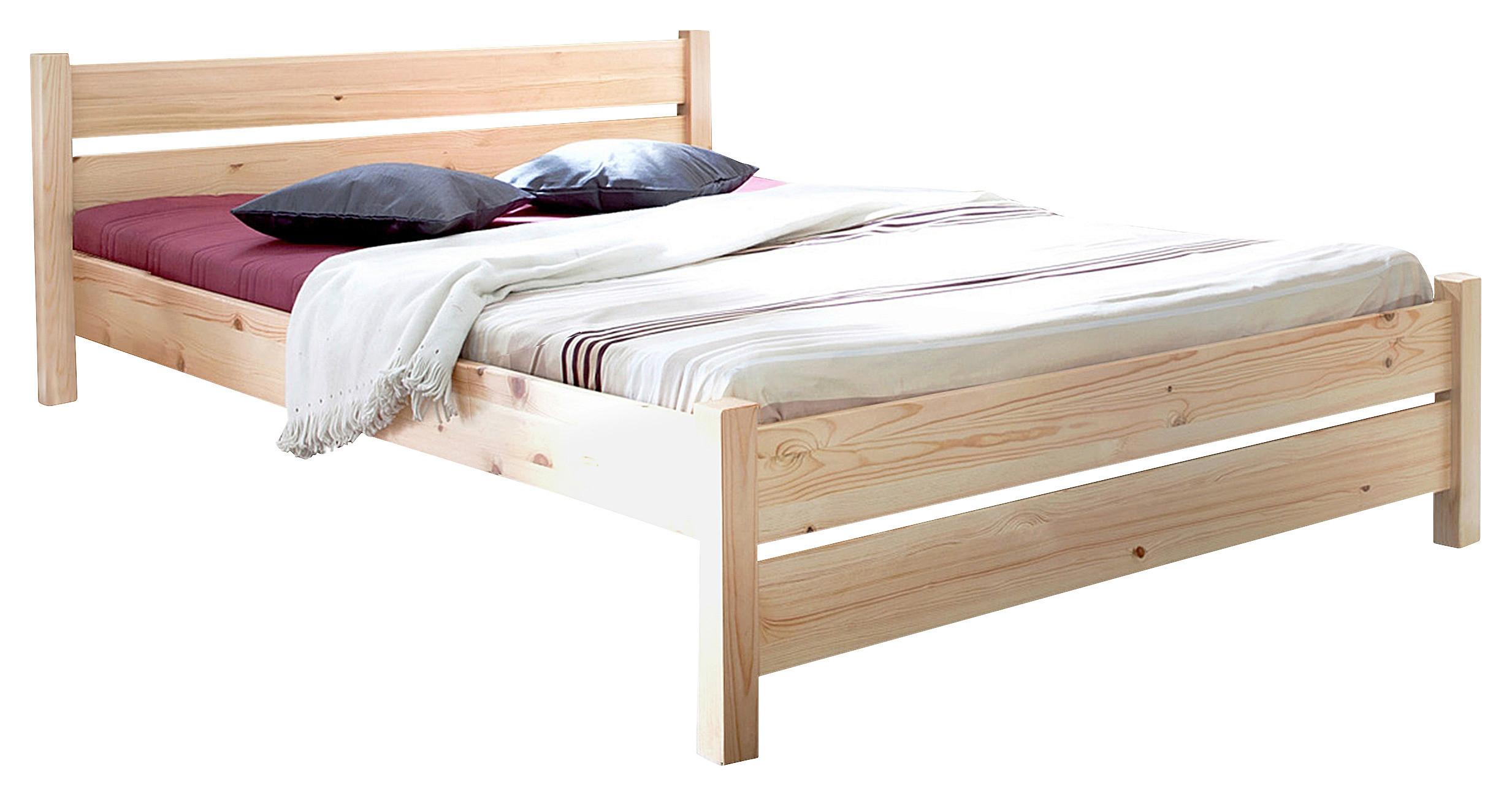 Massivholzbett 140x200 Bora Kiefer Natur - Kieferfarben, Natur, Holz (140/200cm) - MID.YOU