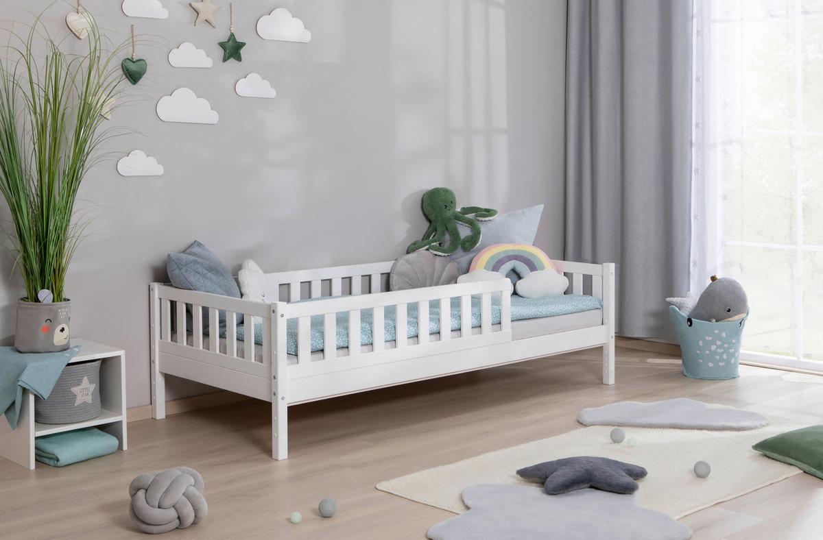 Hausbett Lou Weiß B: 90 Cm - Weiß/Naturfarben, MODERN, Holz (90/200cm) - MID.YOU