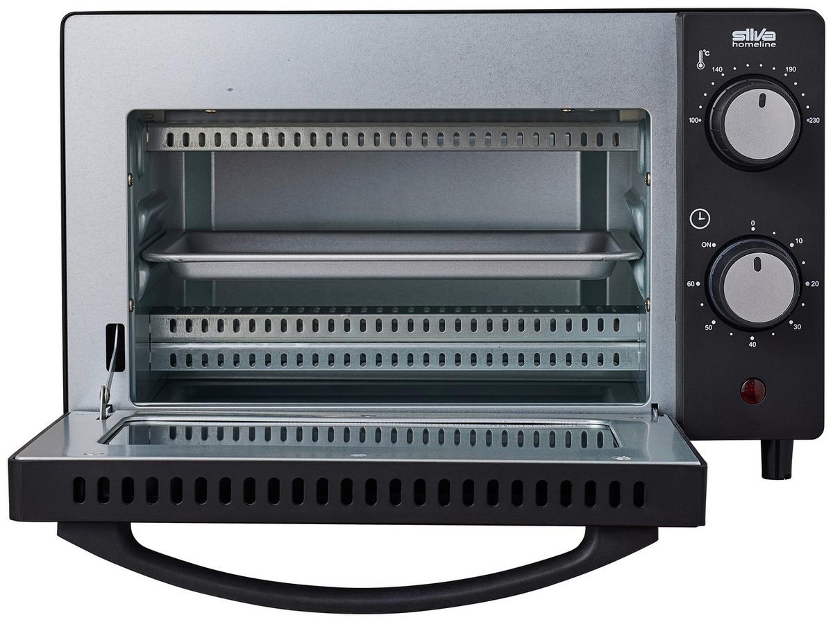 Mini-backofen Semira Schwarz 1200 W Mit Timer - Schwarz, Basics, Glas/Kunststoff (40,5/26,4/35cm) - Silva Homeline