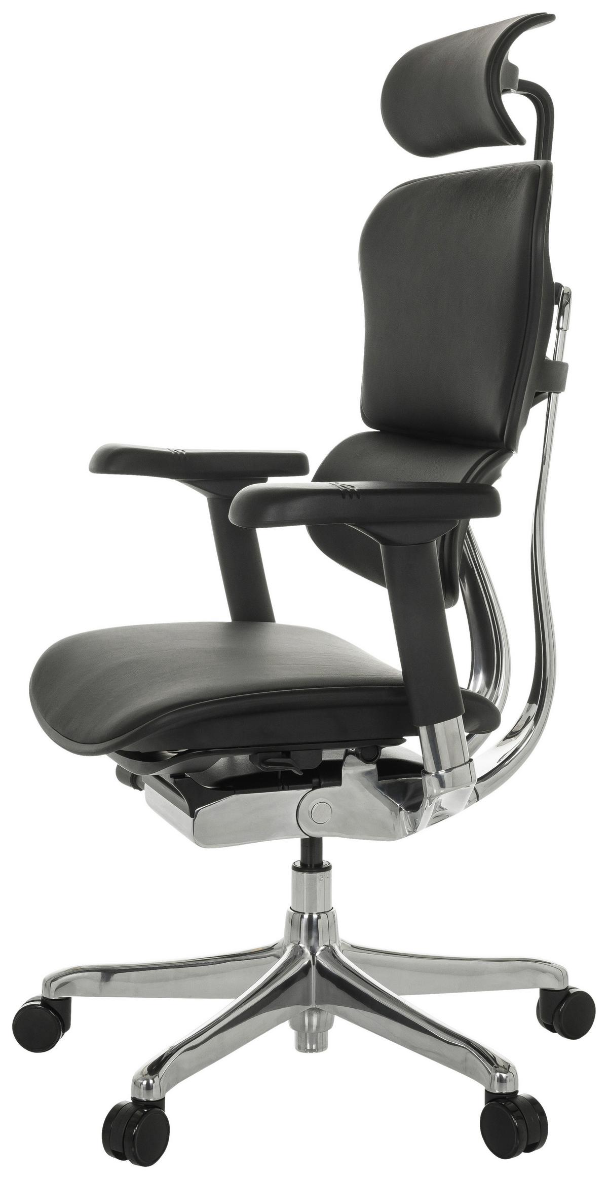 Drehstuhl Schwarz B: 78 cm - Silberfarben/Schwarz, MODERN, Leder/Kunststoff (78/117 - 136/64cm) - MID.YOU