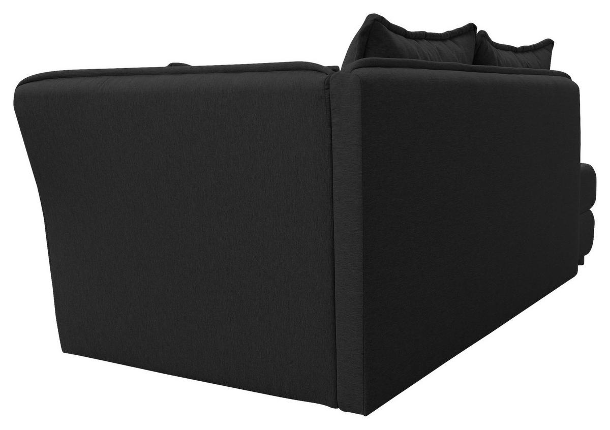 Liege Latte Schwarz Inkl. Bettkasten Ottomane Rechts - Silberfarben/Schwarz, Design, Textil (224/84/99/107cm) - MID.YOU