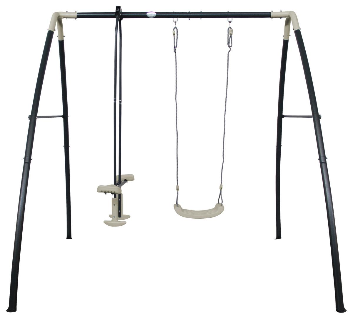 Schaukel A030.245.00 - Anthrazit/Creme, KONVENTIONELL, Kunststoff/Metall (210/220/238cm) - Ambia Garden