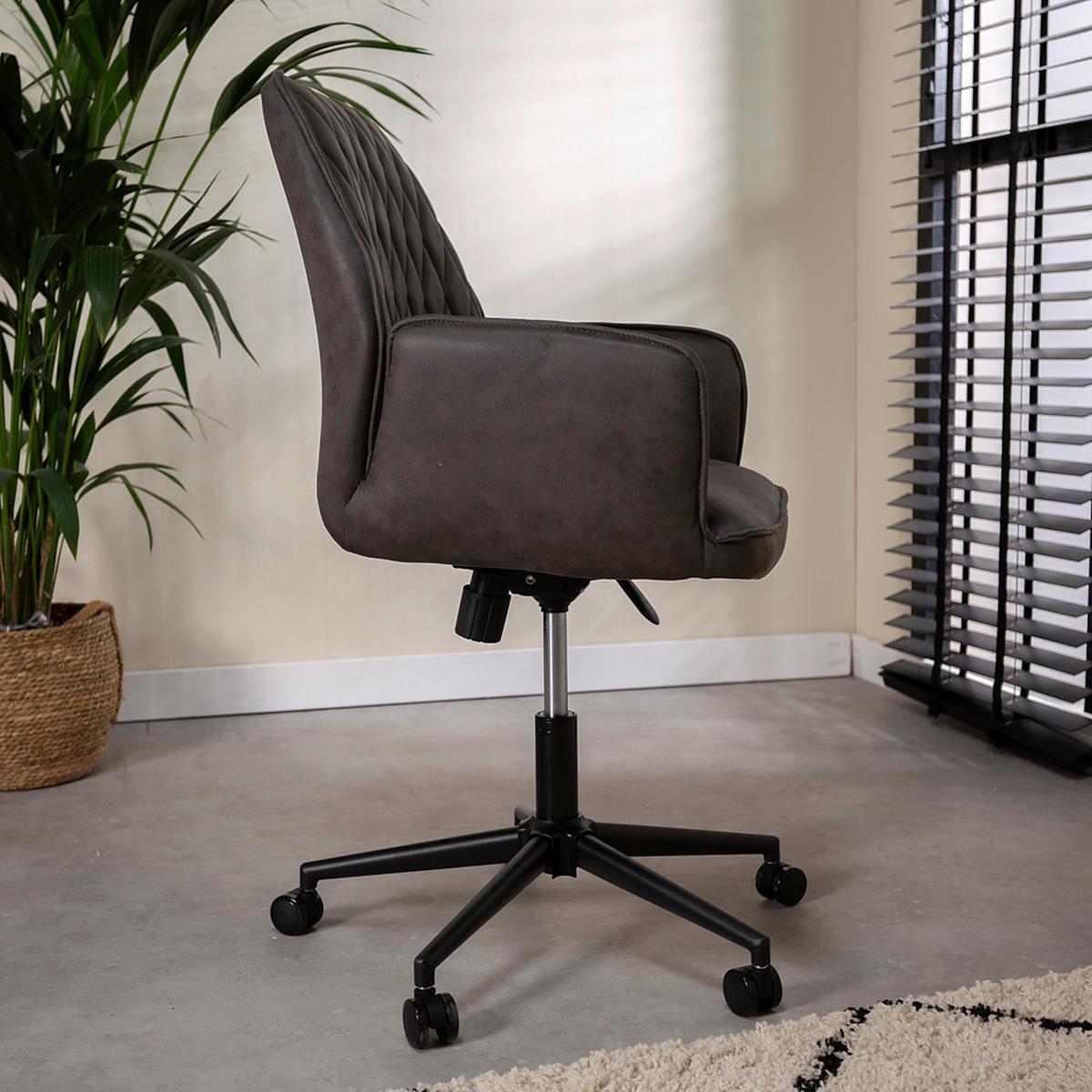 Drehstuhl Knox - Anthrazit/Schwarz, KONVENTIONELL, Textil/Metall (57/87/52cm) - MID.YOU