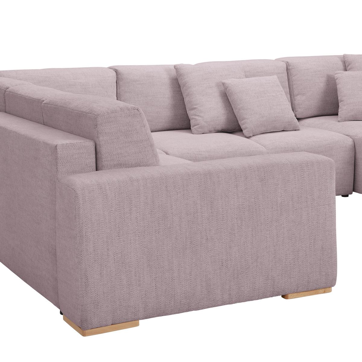 Wohnlandschaft Vouge Altrosa U: 283x371x208 Cm - Buchefarben/Schwarz, KONVENTIONELL, Textil (283/371/208cm) - Livetastic