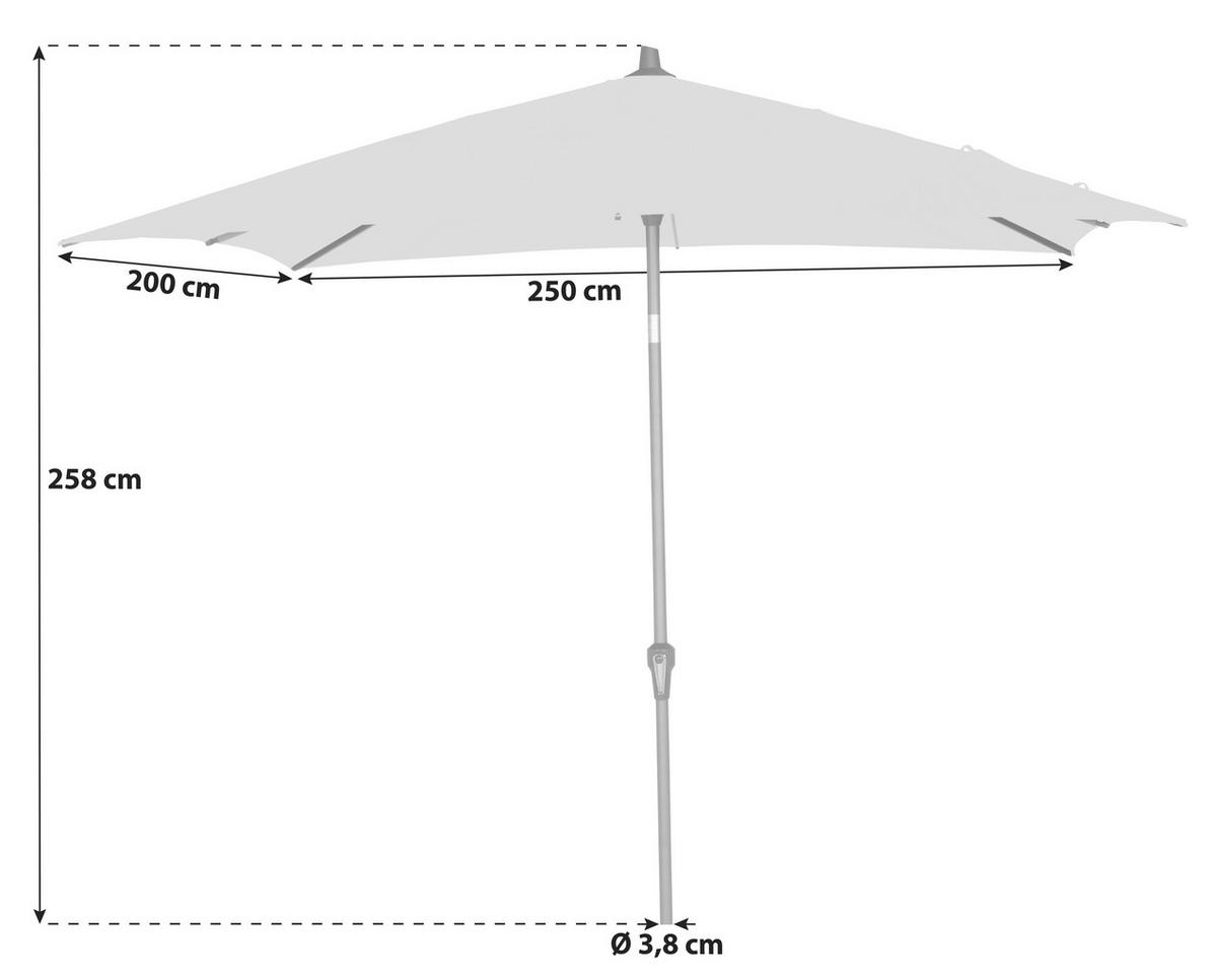 Sonnenschirm Bxhxt: 250x258x250 Cm Anthrazit/olivgrün - Anthrazit/Olivgrün, KONVENTIONELL, Textil/Metall (250/250cm) - Siena Garden