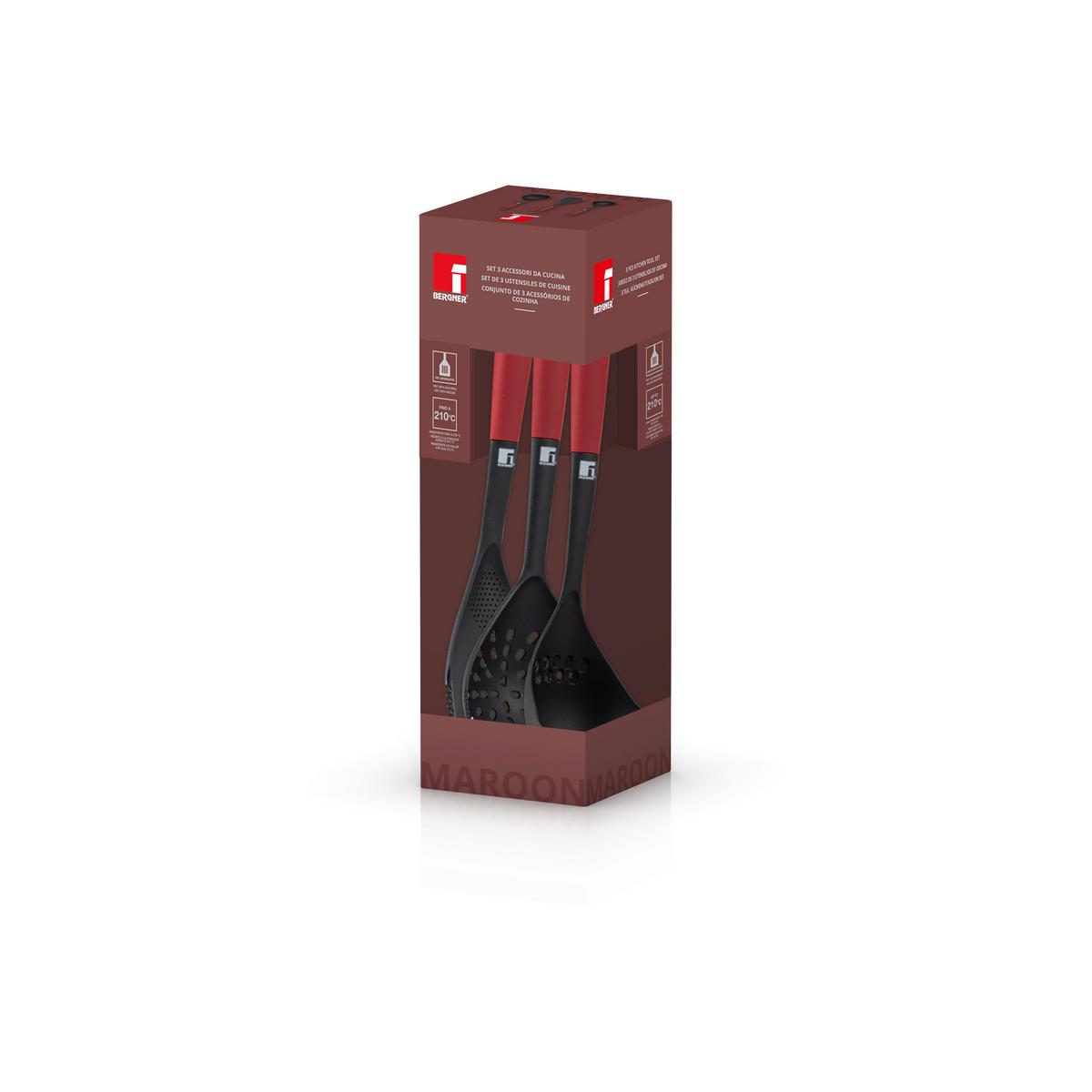 Küchenhelferset 3-teilig Kitchen Tools Rot/schwarz - Rot, Basics, Kunststoff (11.5/11,5/35cm)