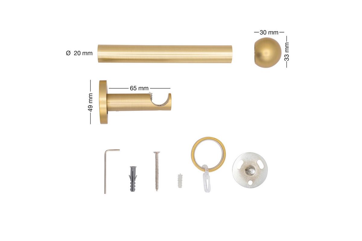 Rundstangengarnitur Goldfarben L: 140 Cm - Goldfarben, Basics, Metall (140cm)