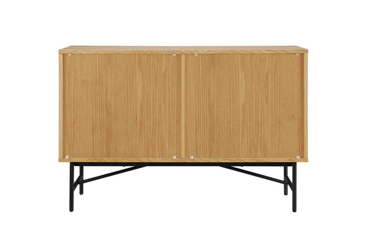 Kommode Schwarz, Eiche Dekor B: 120cm - Eichefarben/Schwarz, Design, Holz/Holzwerkstoff (120/80/40cm) - Livetastic