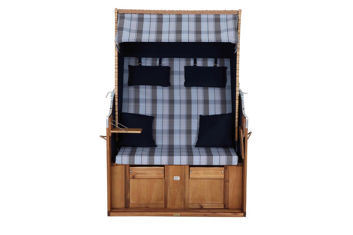 Strandkorb Ostsee L88696 2-Sitzer, Blau - Blau, KONVENTIONELL, Holz/Kunststoff (120/80/165cm) - Siena Garden