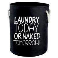 Wäschesammler Clemens - Schwarz, KONVENTIONELL, Textil (40/50cm) - Luca Bessoni