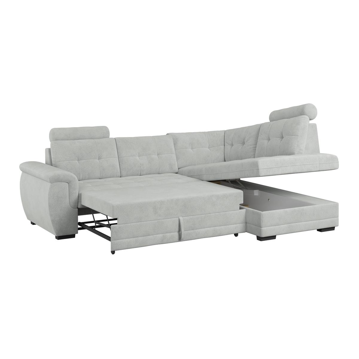 Ecksofa mit Schlaffunktion Falco new Grau 251x183 cm - Schwarz/Grau, KONVENTIONELL, Textil (251/183cm) - Ondega