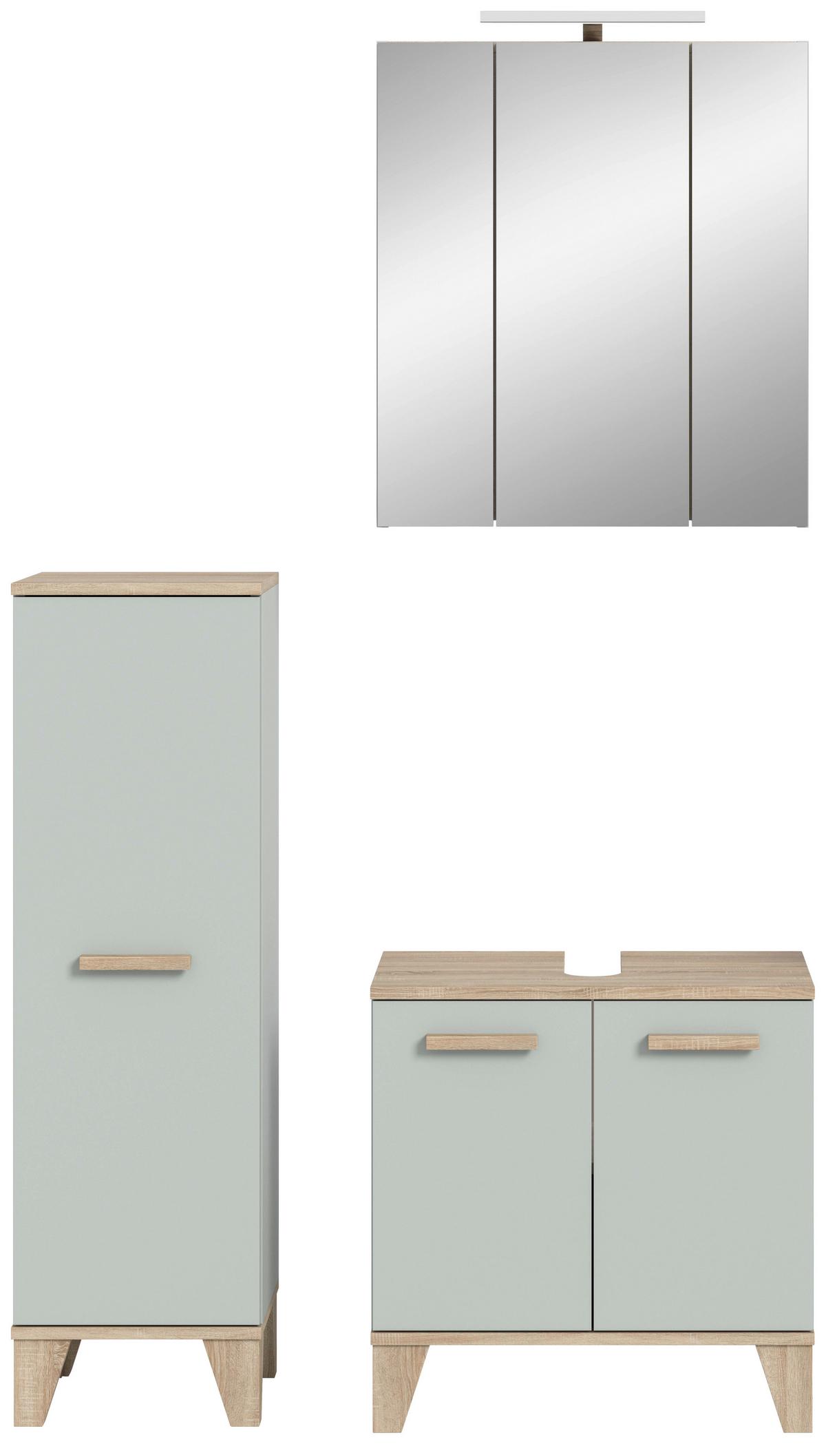 Badezimmer Star Hellgrün/Eiche Dekor B: 94cm - Eichefarben/Hellgrün, MODERN, Holzwerkstoff (94/184/34cm) - MID.YOU