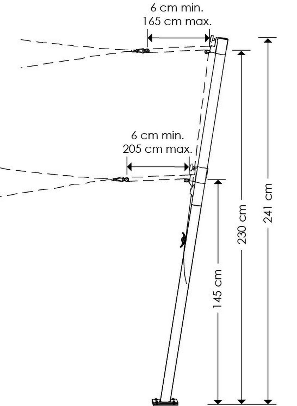 Sonnensegelzubehör Mast für Sonnensegel - Hellgrau, Basics, Metall (6/240/6cm) - Schneider