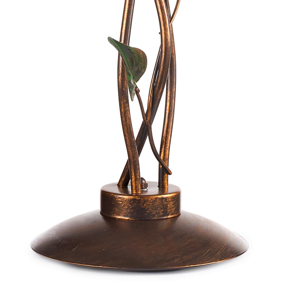 Tischleuchte 4620/Lg - Bronzefarben/Olivgrün, Natur, Glas/Metall (45/70cm)