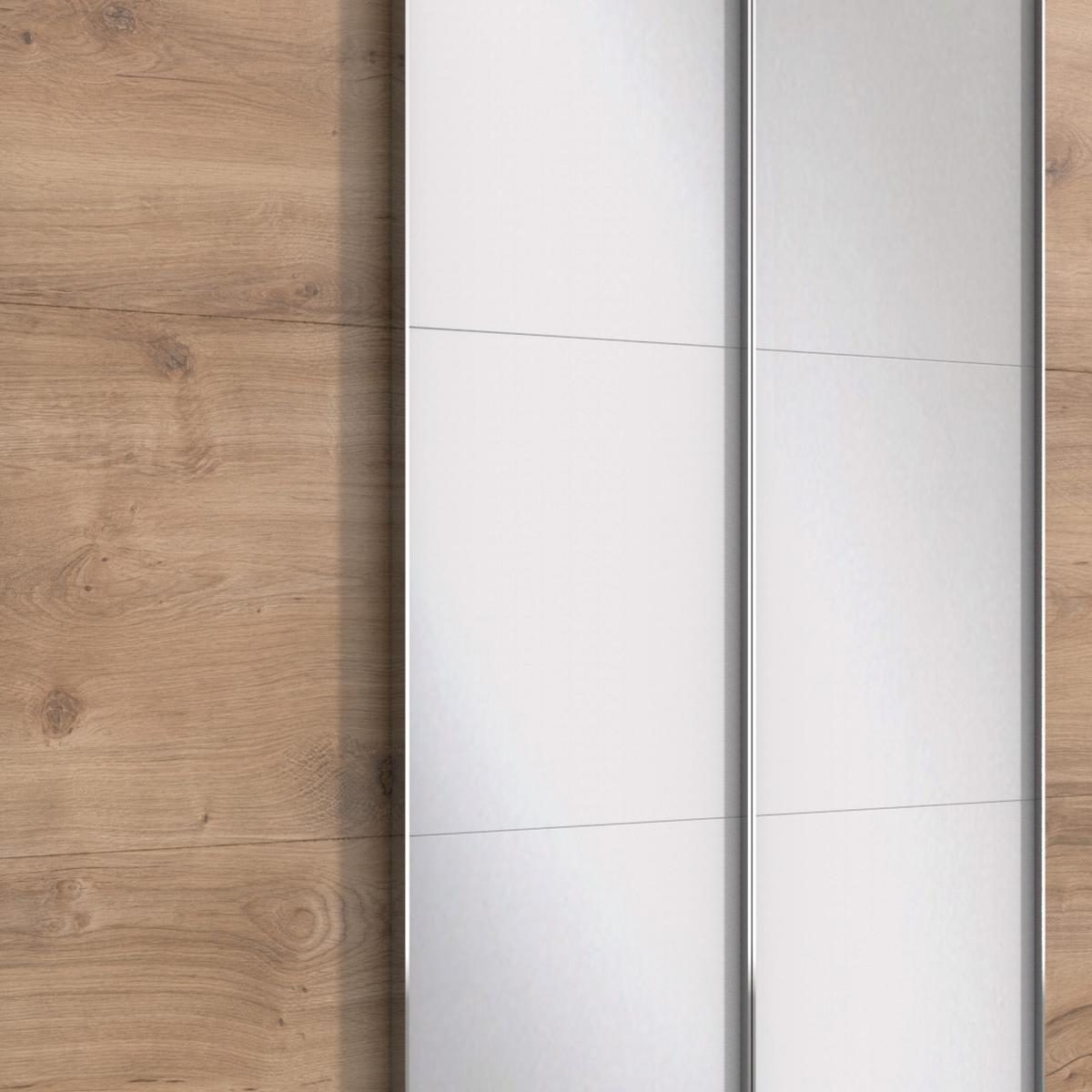 Schwebetürenschrank M. Spiegel 350cm Level 36 A, Eiche - Eichefarben, Basics, Glas/Holzwerkstoff (350/216/65cm) - MID.YOU