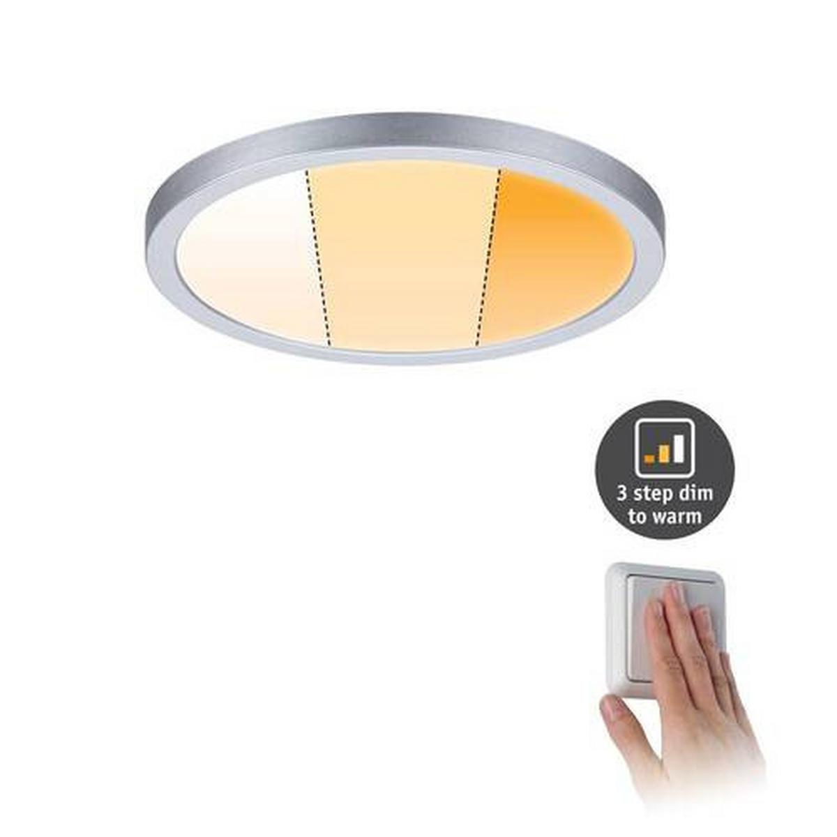 LED-Deckenleuchte Ø 17,5 cm dimmbar Rund - Chromfarben, Basics, Kunststoff (17,5/1cm) - Paulmann