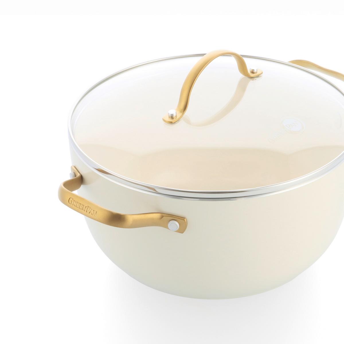 Kochtopfset 6-Teilig. creme/Gold - Goldfarben/Creme, Basics, Glas/Metall - GreenPan