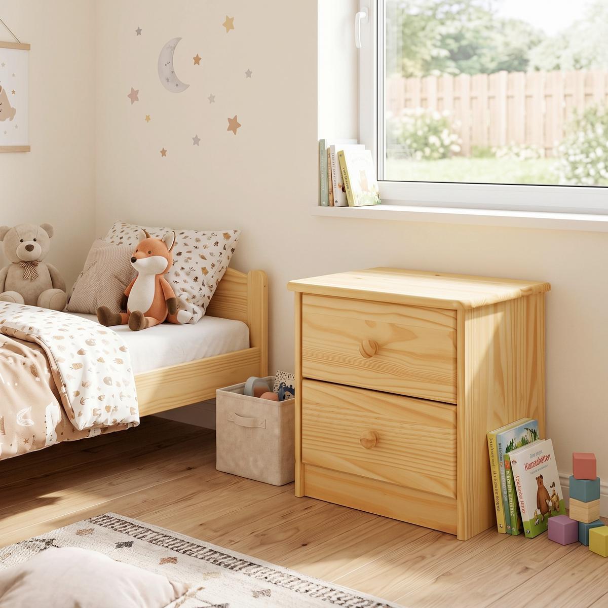 KOMMODE Naturfarben B: 43cm - Naturfarben, Natur, Holz (43/42/35cm) - Livetastic