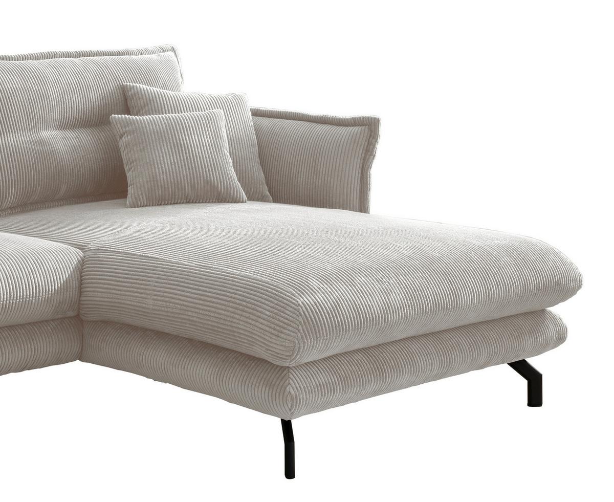 Ecksofa Lava Silberfarben S: 255/180 cm - Silberfarben/Schwarz, MODERN, Textil (255/180cm) - Livetastic
