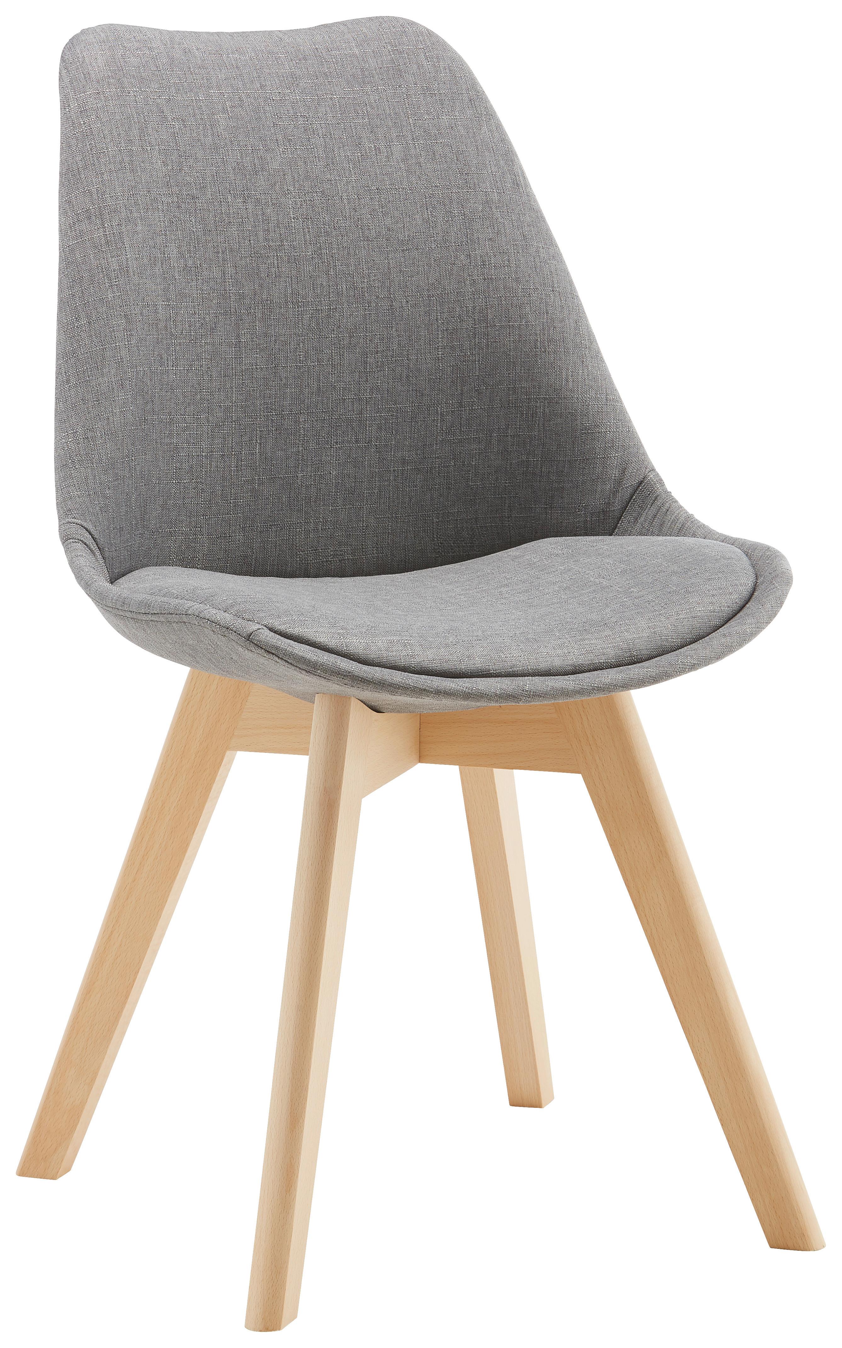 Jídelní židle Rocksi - šedá/barvy buku, Moderní, dřevo/textil (43/82,5/43cm) - Bessagi Home