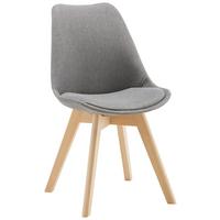 Jídelní židle Rocksi - šedá/barvy buku, Moderní, dřevo/textil (43/82,5/43cm) - Bessagi Home