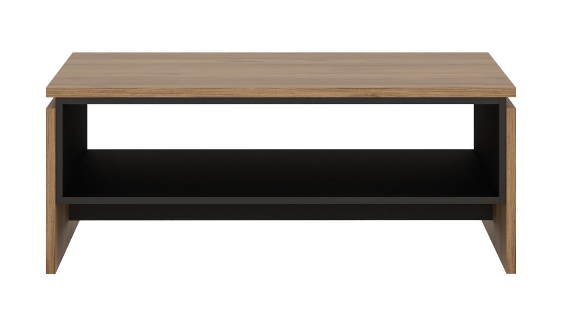 Couchtisch Brolo Catania Eiche Schwarz B: 106,9 Cm - Eichefarben/Schwarz, MODERN, Holzwerkstoff (106,9/42,8/70cm)