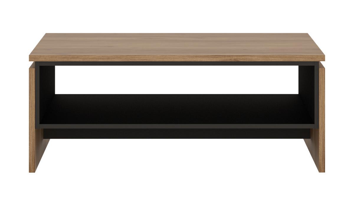 Couchtisch Brolo Catania Eiche Schwarz B: 106,9 Cm - Eichefarben/Schwarz, MODERN, Holzwerkstoff (106,9/42,8/70cm)