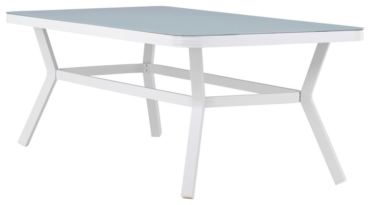 Gartentisch Virya - Weiß, KONVENTIONELL, Stein/Metall (200/100/74cm) - Gardenson