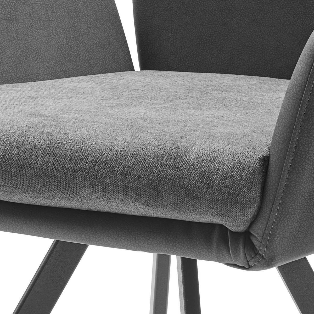 Armlehnstuhl Kakan Blau/Grau Gepolstert - KONVENTIONELL, Holzwerkstoff/Textil (63/95/57cm) - Luca Bessoni
