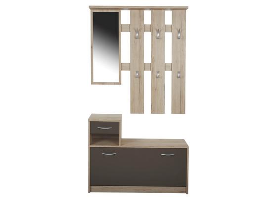 Šatna Iza - barvy dubu/hnědá, Konvenční, kompozitní dřevo/sklo (100 190 26cm) Šatna Iza - barvy dubu/hnědá, Konvenční, kompozitní dřevo/sklo (100 190 26cm)